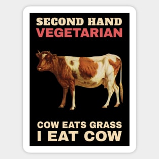 Second Hand Vegetarian Vintage Cow Sticker